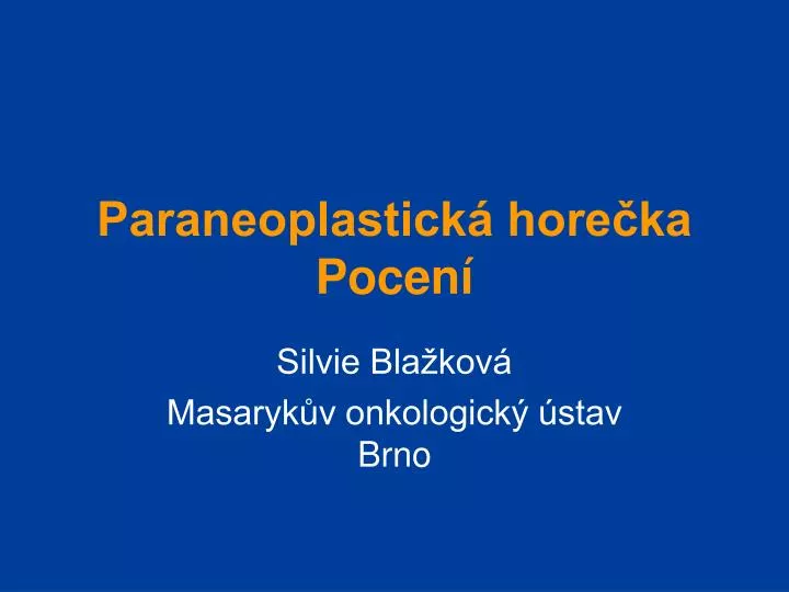 silvie bla kov masaryk v onkologick stav brno