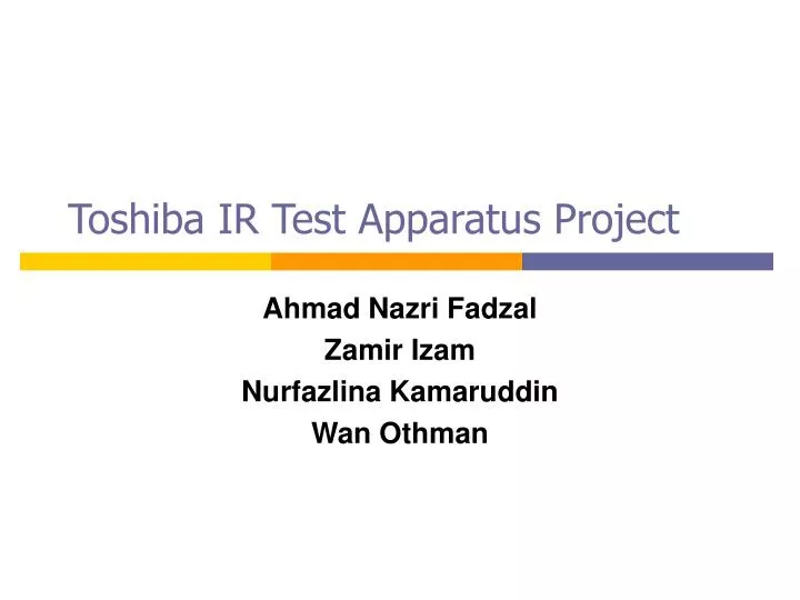 toshiba ir test apparatus project