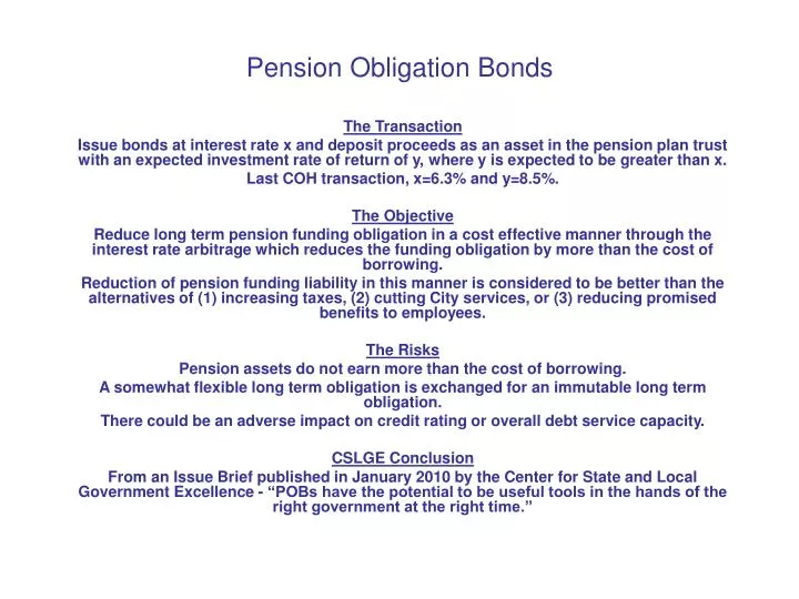 pension obligation bonds