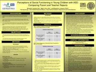 Perceptions of Social Functioning in Young Children with ASD: Comparing Parent and Teacher Reports