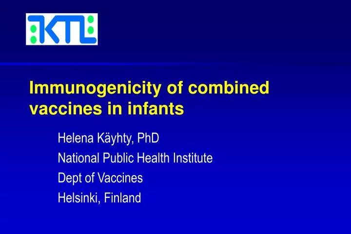 immunogenicity of combined vaccines in infants