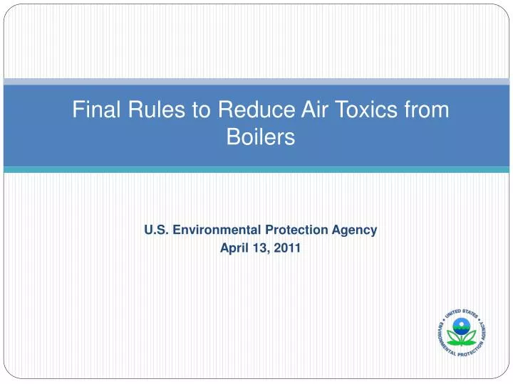 final rules to reduce air toxics from boilers