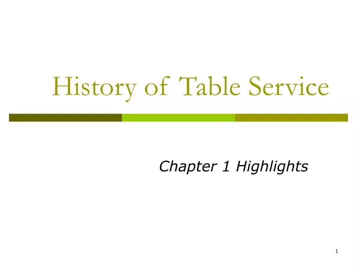history of table service