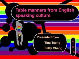 Table manners from English speaking culture