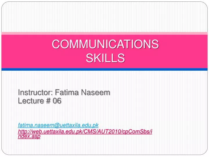 communications skills