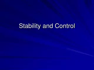 Stability and Control