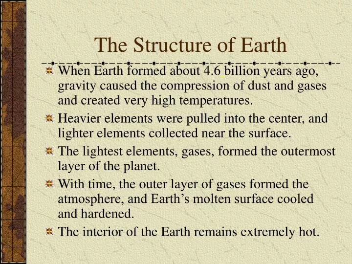 the structure of earth