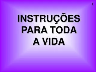 instru es para toda a vida