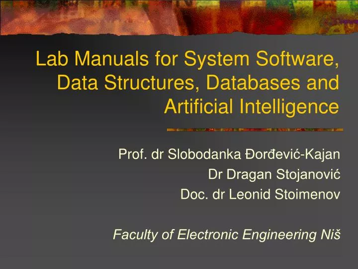 lab manuals for system software data structures databases and artificial intelligence