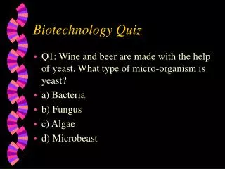 Biotechnology Quiz