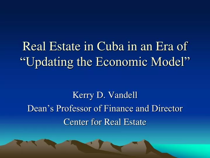 real estate in cuba in an era of updating the economic model