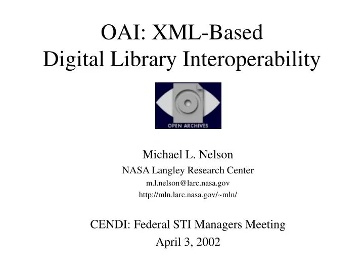 oai xml based digital library interoperability