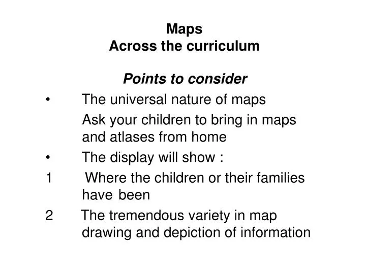 maps across the curriculum