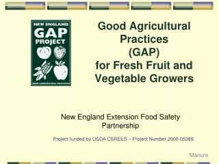 Good Agricultural Practices (GAP) for Fresh Fruit and Vegetable Growers