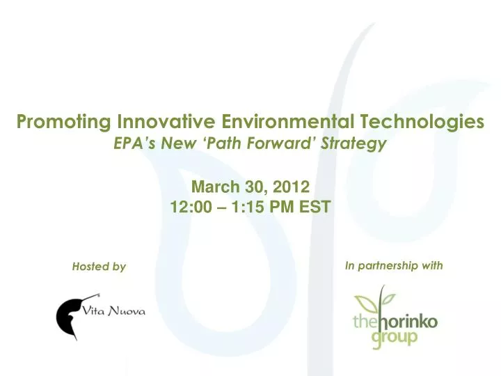 promoting innovative environmental technologies epa s new path forward strategy
