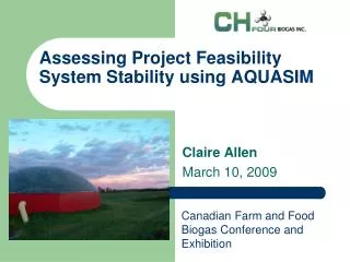 Assessing Project Feasibility System Stability using AQUASIM