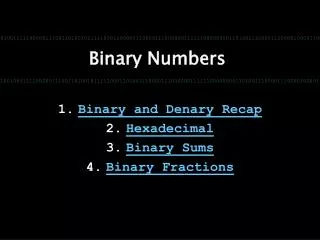 Binary Numbers