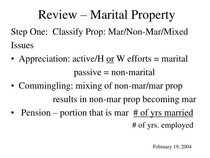 review marital property