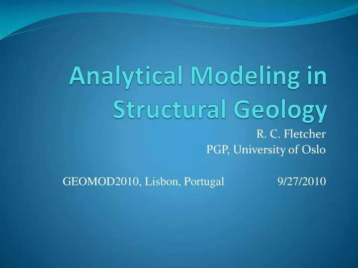 analytical modeling in structural geology