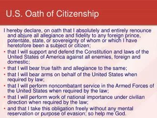 U.S. Oath of Citizenship