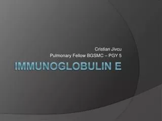 IMMUNOGLOBULIN e