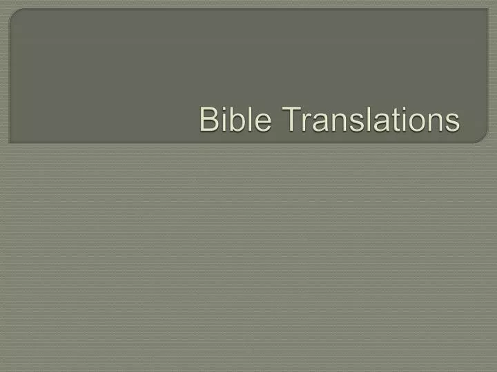 bible translations