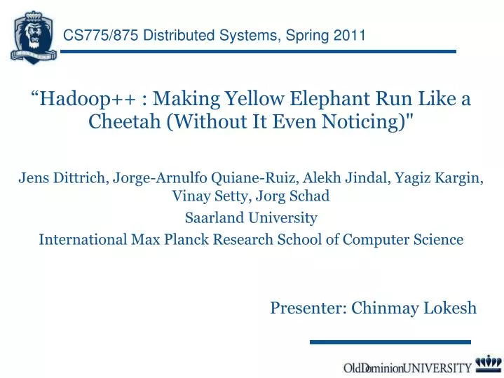 cs775 875 distributed systems spring 2011