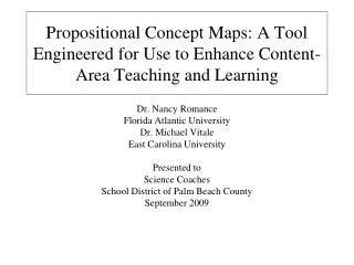 Propositional Concept Maps: A Tool Engineered for Use to Enhance Content-Area Teaching and Learning