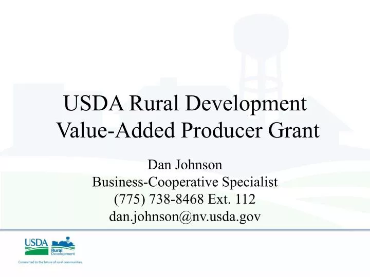 PPT USDA Rural Development ValueAdded Producer Grant PowerPoint