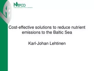 Cost-effective solutions to reduce nutrient emissions to the Baltic Sea