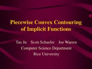 Piecewise Convex Contouring of Implicit Functions