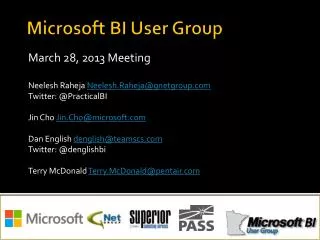 Microsoft BI User Group