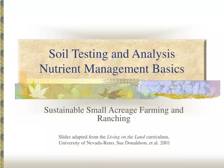 soil testing and analysis nutrient management basics