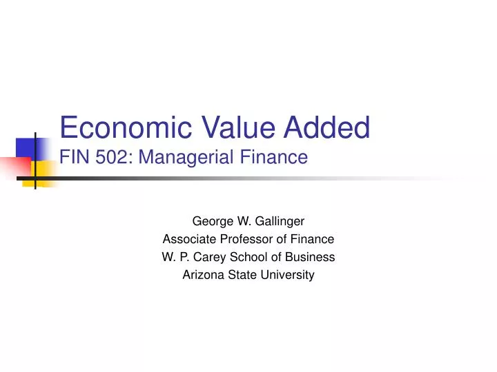 economic value added fin 502 managerial finance