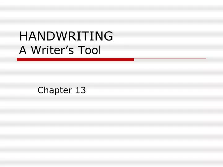 handwriting a writer s tool