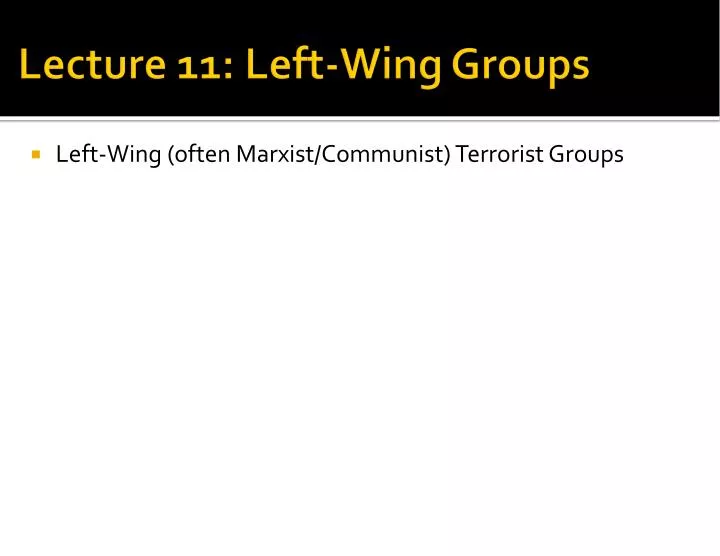 lecture 11 left wing groups