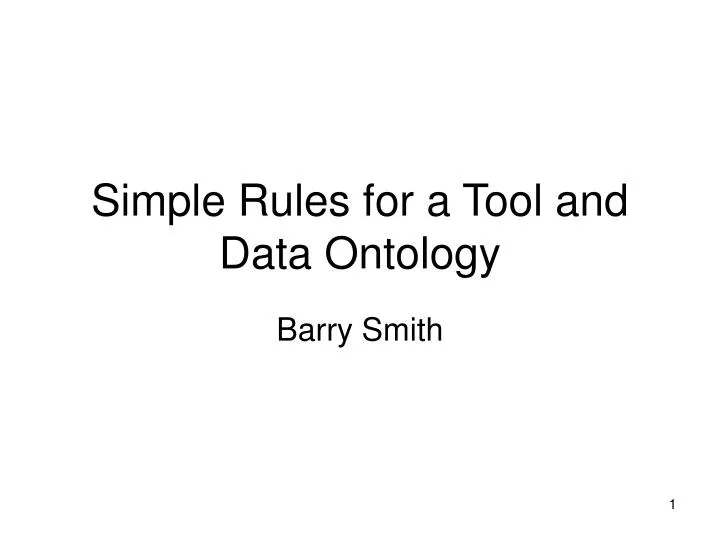 simple rules for a tool and data ontology