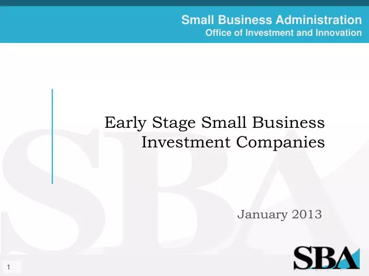 early stage small business investment companies