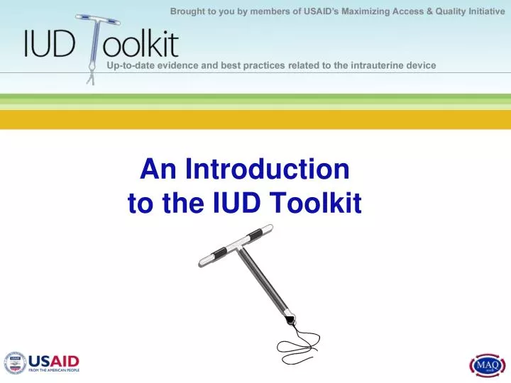 an introduction to the iud toolkit