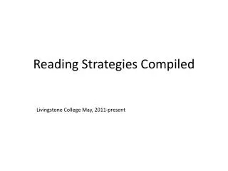 Reading Strategies Compiled