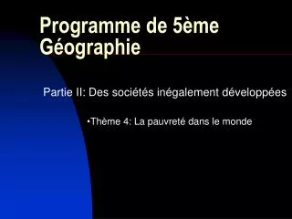 partie ii des soci t s in galement d velopp es th me 4 la pauvret dans le monde
