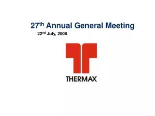 27 th Annual General Meeting