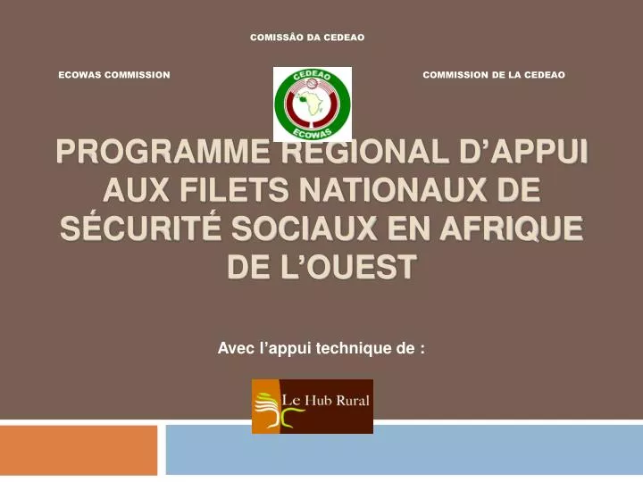 programme r gional d appui aux filets nationaux de s curit sociaux en afrique de l ouest