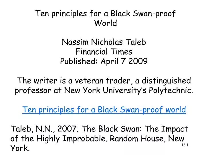 ten principles for a black swan proof world