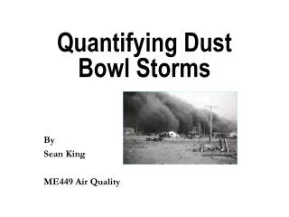 Quantifying Dust Bowl Storms