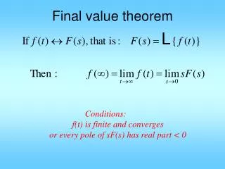 Final value theorem