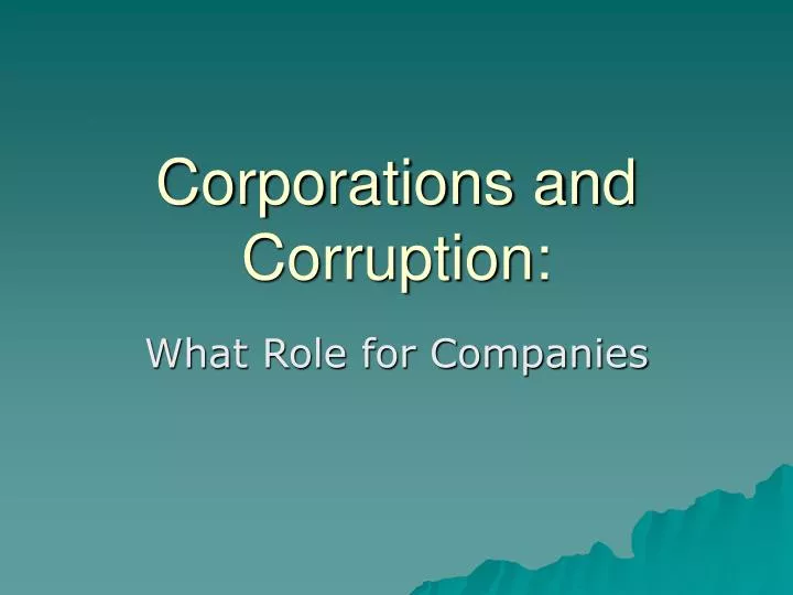corporations and corruption
