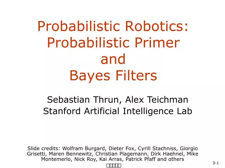 probabilistic robotics probabilistic primer and bayes filters