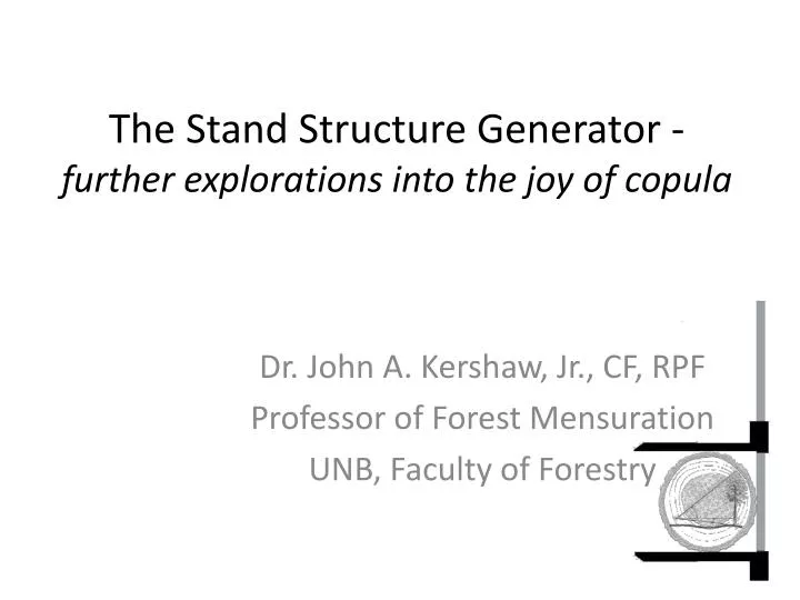 the stand structure generator further explorations into the joy of copula