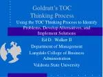Goldratt’s TOC Thinking Process - slide 1